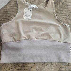 Stylish Beige and Light Gray Crop Top